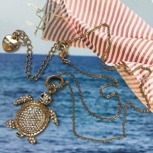 BETSEY JOHNSON Rhinestone Turtle Necklace